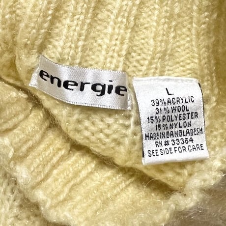 【USED】90'S energie MIX FABRIC HI-NECK KNIT SWEATER