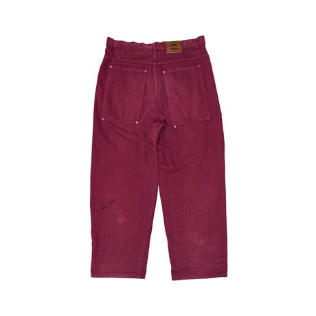 【USED】80's-90's AIRWALK Super Baggy Work Pants Wine Red Made in USA
