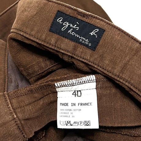 【USED】90's agnès b. BROWN COTTON PANTS