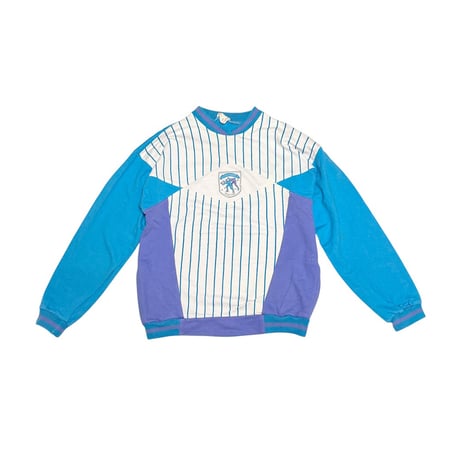 【USED】80's hummel Figure Skating Color Block Pinstripe Panel Sweatshirt