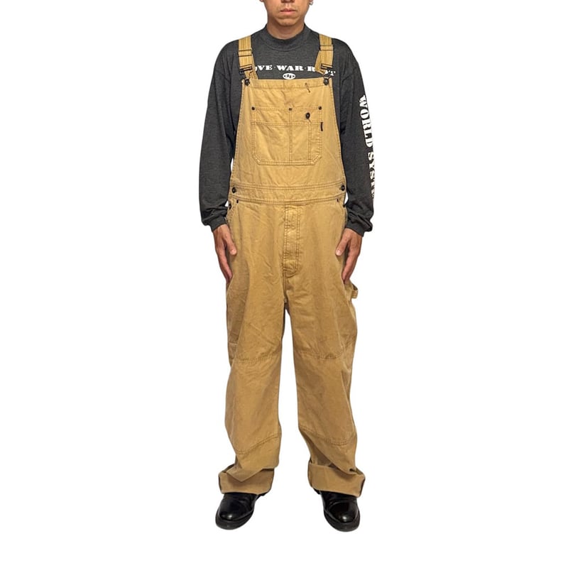 STUSSYダブルニー オーバーオール　L USED】00's STUSSY Double Knee Ripstop Work Over