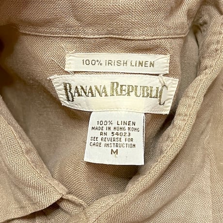【USED】90'S BANANA REPUBLIC IRISH LINEN SHIRT BEIGE