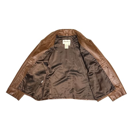 【USED】00's Eddie Bauer Boxy Silhouette Brown Leather Jacket