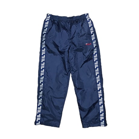 【USED】90'S  FILA SIDE LOGO LINE NYLON PANTS