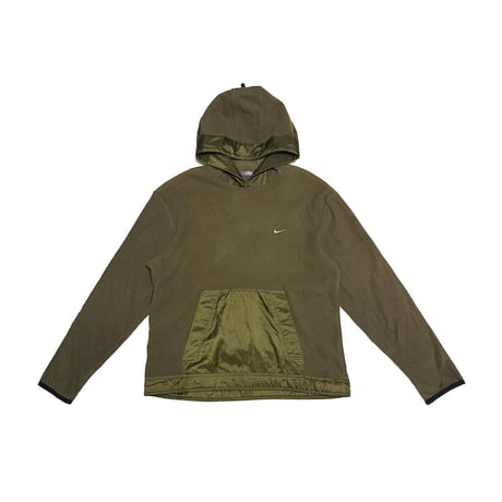 【USED】00's EURO NIKE Technical Fleece Hoodie Olive Khaki