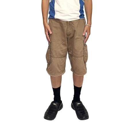 【USED】00's Nike Cargo Shorts Brown Cotton Multi Pocket