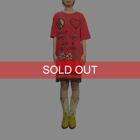 【USED】90's MOSCHINO JEANS happy hippy OVERSIZED T-SHIRT