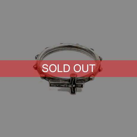 【USED】VINTAGE CHRIST CROSS NARROW RING ITALY