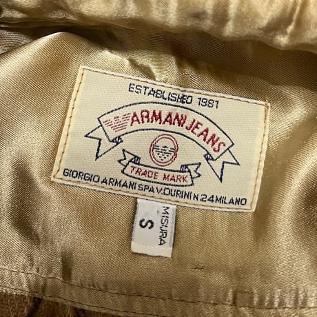 【USED】80's-90's ARMANI JEANS OVERSIZED CHECK WOOL SHIRT