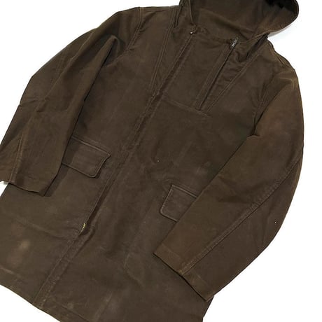 【USED】EARLY 00'S HELMUT LANG MOLESKIN HOODED COAT