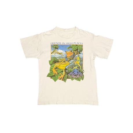 【USED】90's Human-i-Tees “FRIENDS IN HIGH PLACES” Organic Acid Frog T-shirt