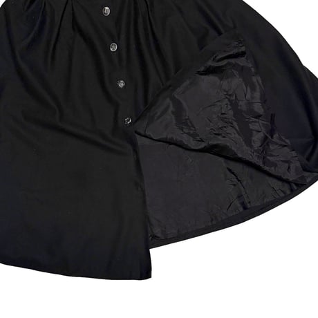 【USED】80's Wool Front Button Flare Skirt Made in France
