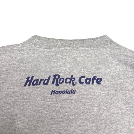 【USED】90's Hard Rock Cafe Honolulu Flock Print Sweatshirt Made in USA