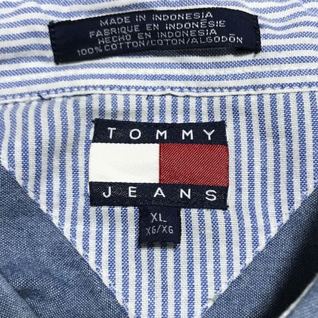 【USED】90'S TOMMY JEANS EMBROIDERED CHAMBRAY SHIRT