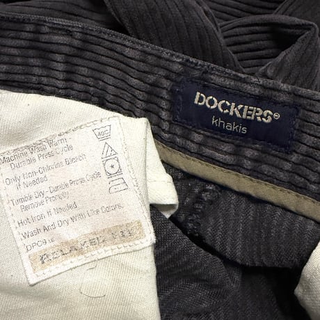 【USED】90's DOCKERS Wide-Wale Corduroy Double Cuff Pants