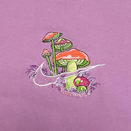 【USED】90'S SWOOSH WITH MUSHROOM EMBROIDERY T-SHIRT
