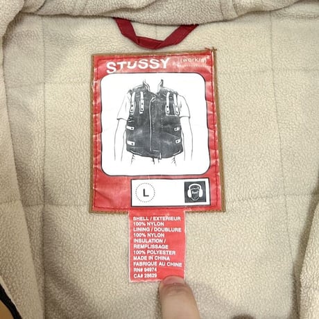 【USED】00'S STUSSY LATTICE STITCH HOODED JACKET