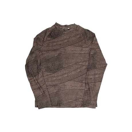 【USED】00'S GIANFRANCO FERRE JEANS  CROCODILE LEATHER ALL OVER PRINT L/S T-SHIRT