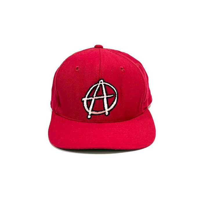 USED】90'S ANARCHIC ADJUSTMENT 6-PANEL CAP RED