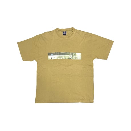 【USED】90's STUSSY Moon Landing Photo T-shirt Made in Australia