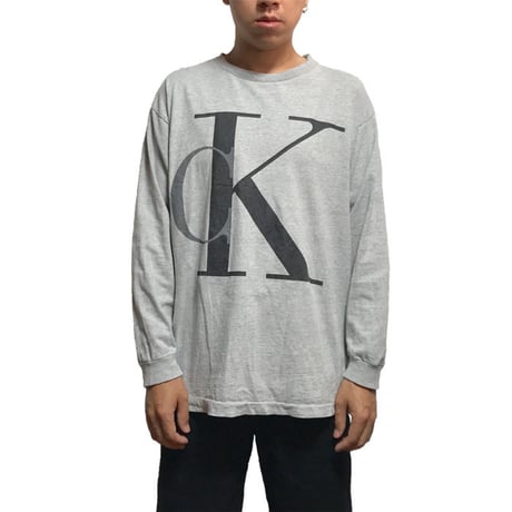 【USED】90'S  CALVIN KLEIN JEANS BIG LOGO L/S T-SHIRT