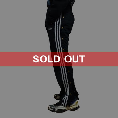 【USED】90'S ADIDAS 3-STRIPE LOGO SNAP TRACK PANTS