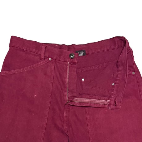 【USED】80's-90's AIRWALK Super Baggy Work Pants Wine Red Made in USA