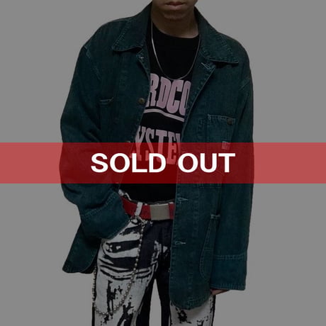 【USED】90'S DENIM COVERALL GREEN