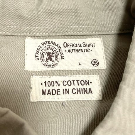 【USED】00'S STUSSY UTILITY POCKET SHIRT BEIGE