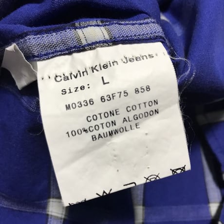 【USED】90'S CALVIN KLEIN JEANS LATTICE CHECK SHIRT