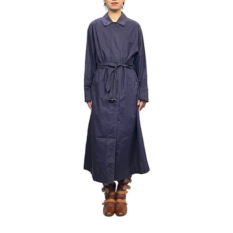 【USED】80's Burberrys ONE PANEL SLEEVE BALMACAAN COAT NAVY MADE IN ENGLAND