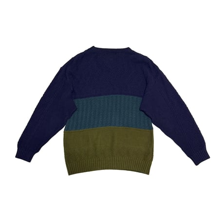 【USED】90's Eddie Bauer Oversized 3-Panel Textured Cotton Knit Sweater