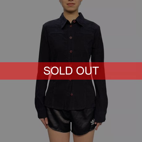 【USED】90's-00's SPORTSTAFF BLOUSE BLACK