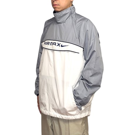 【USED】00's EURO NIKE AIRMAX Figure-8 Double Zip Neck Pullover Nylon Jacket