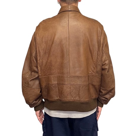 【USED】80's Banana Republic Adventure Outfitters Leather Flight Jacket Brown