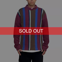 【USED】00's COMME des GARCONS HOMME PLUS STRIPE PATCHWORK SWEATSHIRT