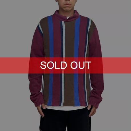 【USED】00's COMME des GARCONS HOMME PLUS STRIPE PATCHWORK SWEATSHIRT
