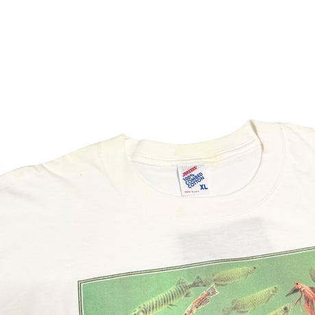 【DEAD STOCK】90's Doug Auld "Famous For .15 Of A Second" Art T-shirt