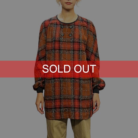 【USED】80'S VALENTINO MISS V PLAID TUNIC