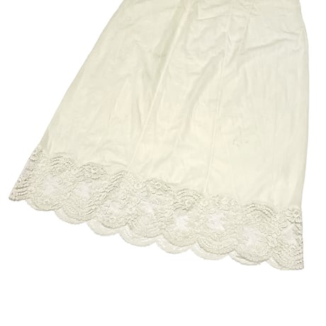 【USED】70's Schiesser LINGERIE SLIP DRESS WHITE