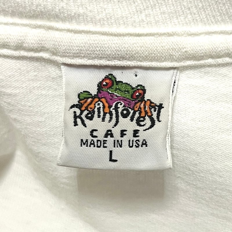 USED】90's Rainforest CAFE ACID FROGS T-SHIRT |