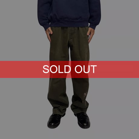 【USED】90's J.CREW Two-Tuck Cotton Twill Work Trousers Olive