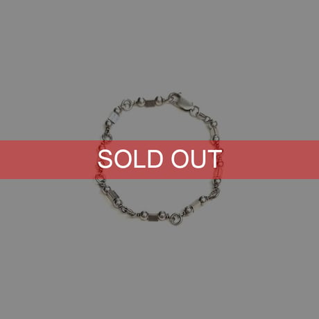 【USED】Vintage SILVER925 SPHERE TRIANGEL CHAIN BRACELET MADE IN ITALY