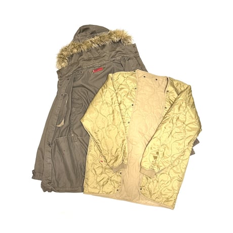 【USED】00's EURO Levi's Red Tab Mods Style Parka / 2way Quilted Liner & Detachable Fur Hood