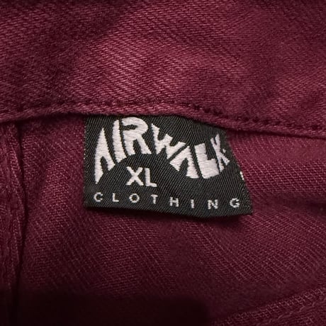 【USED】80's-90's AIRWALK Super Baggy Work Pants Wine Red Made in USA
