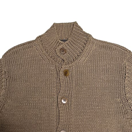 【USED】00's Bloomingdale’s Italian Cotton Stand Collar Knit Cardigan