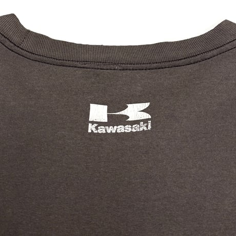 【USED】00's Kawasaki "Splash Logo" Faded Black L/S T-shirt