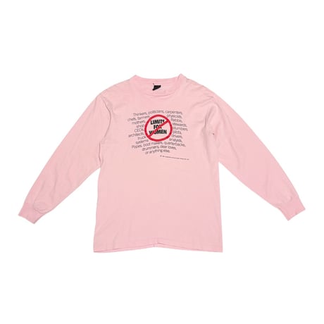 【USED】80's "No" Limits for Women Baby Pink Long Sleeve T-shirt