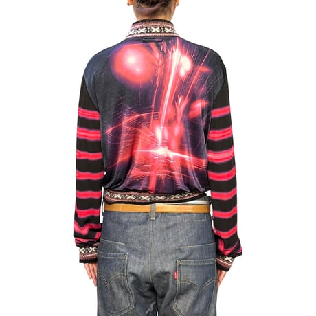 【USED】00's Jean Paul GAULTIER SOLEIL Space Graphic Hybrid Zip Jacket