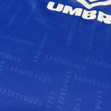 【USED】90'S OLD UMBRO MOCK NECK FOOTBALL T-SHIRT BLUE